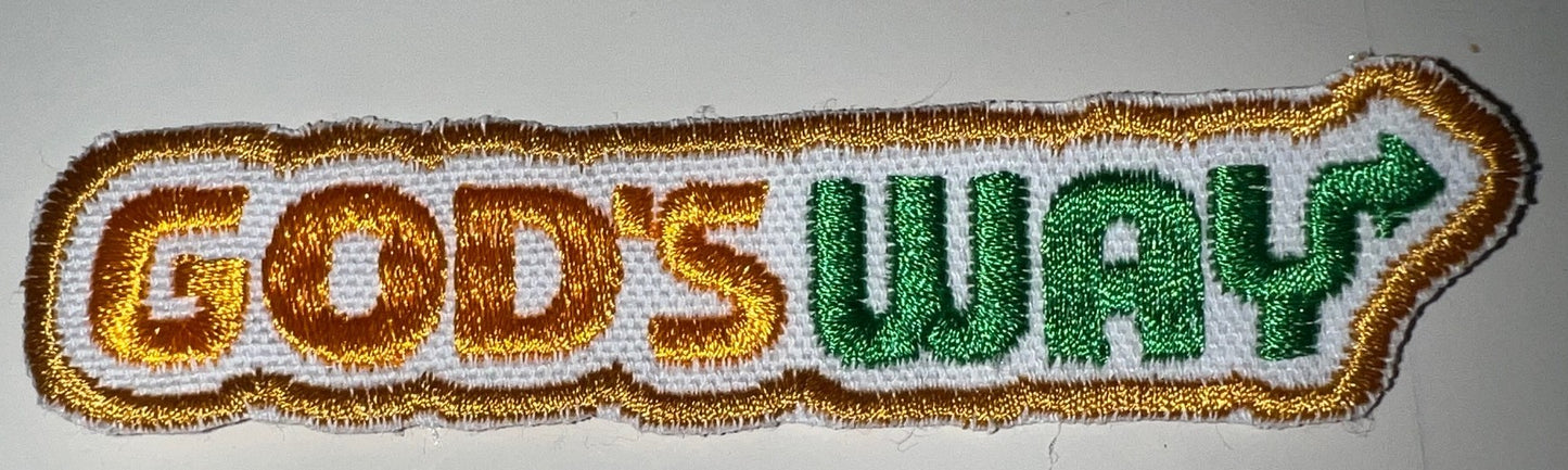 God's Way Iron-On Embroidered Patch