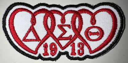 DST Triple Intertwined Hearts Iron-On Patch