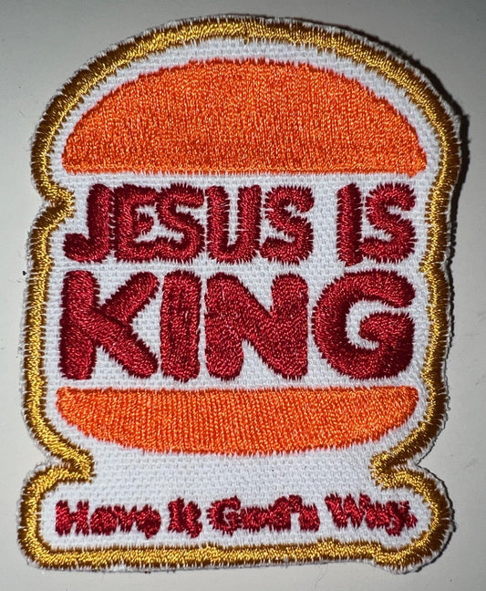 Jesus is King Iron-On Embroidered Patch